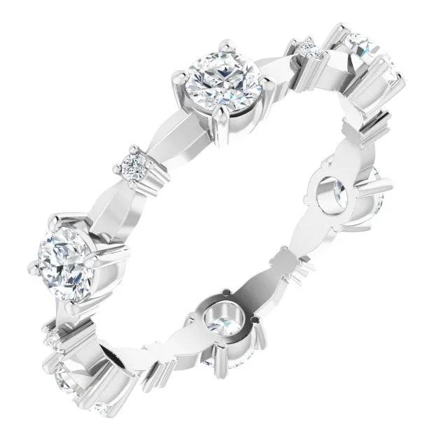 1.05 ct. Round Diamond Eternity Band Prong Set Diamond Ring