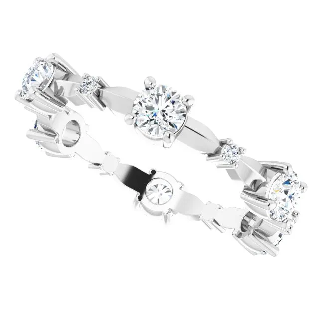 1.05 ct. Round Diamond Eternity Band Prong Set Diamond Ring