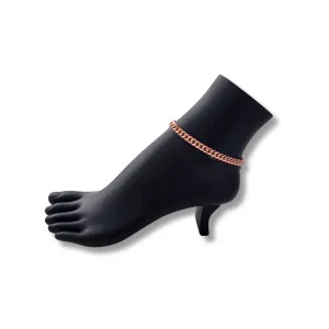 10K Rose Gold Box Clasp Anklet
