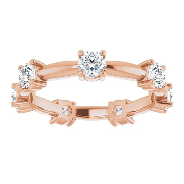 1.17 ct. Round Diamond Eternity Band Stackable Diamond Ring