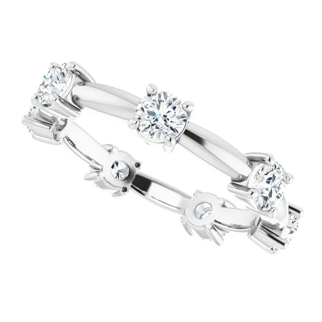 1.17 ct. Round Diamond Eternity Band Stackable Diamond Ring