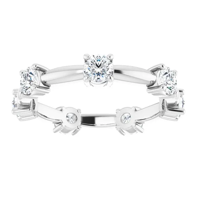1.17 ct. Round Diamond Eternity Band Stackable Diamond Ring