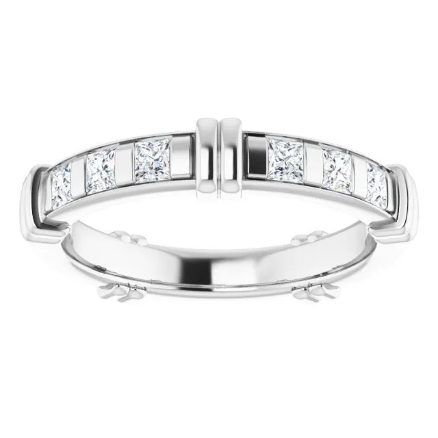 1.20 ct. Princess Diamond Eternity Band Stackable Diamond Ring