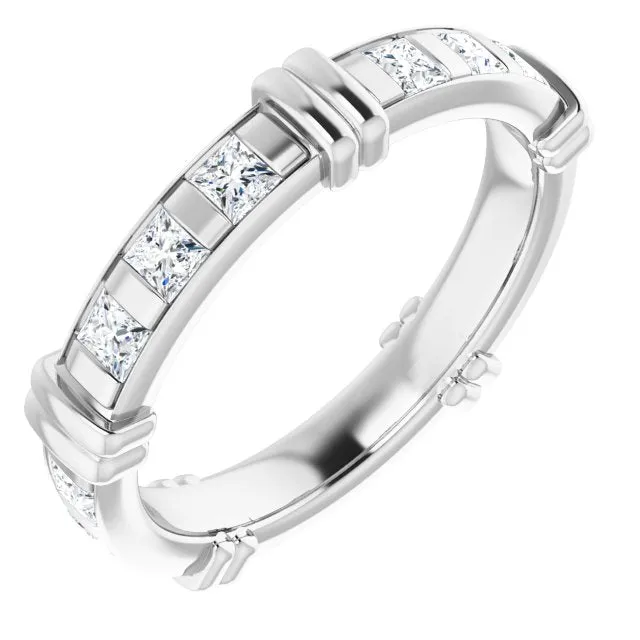 1.20 ct. Princess Diamond Eternity Band Stackable Diamond Ring