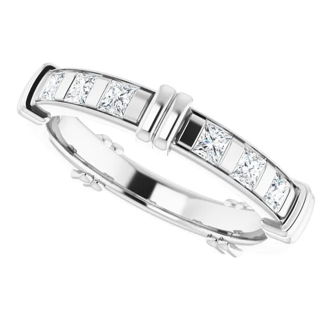 1.20 ct. Princess Diamond Eternity Band Stackable Diamond Ring