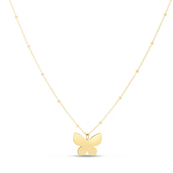 14K Gold Pápillon Butterfly Pendant Necklace