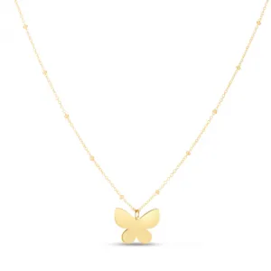 14K Gold Pápillon Butterfly Pendant Necklace
