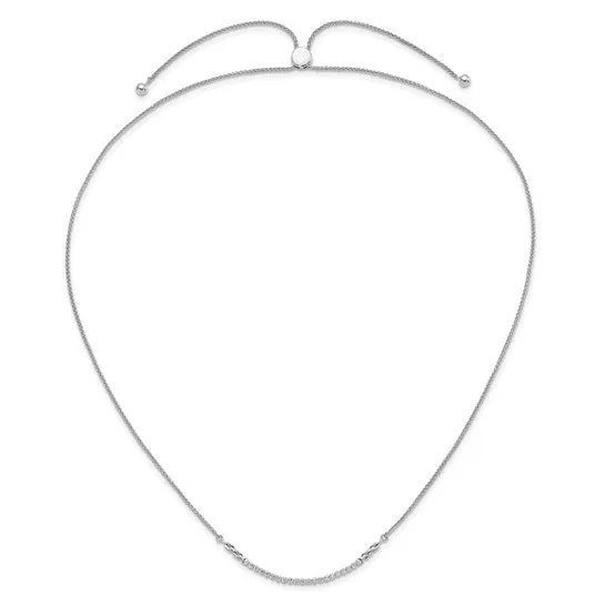 14k White Gold Lab Grown Diamond Tennis Style Bolo Adjustable Necklace (0.525CTW)