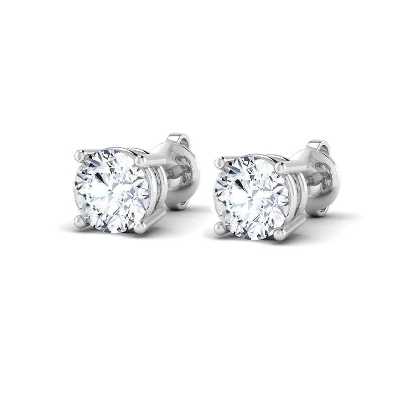 14K Yellow Gold 0.57TDW Lab Grown Diamond Solitaire Earrings