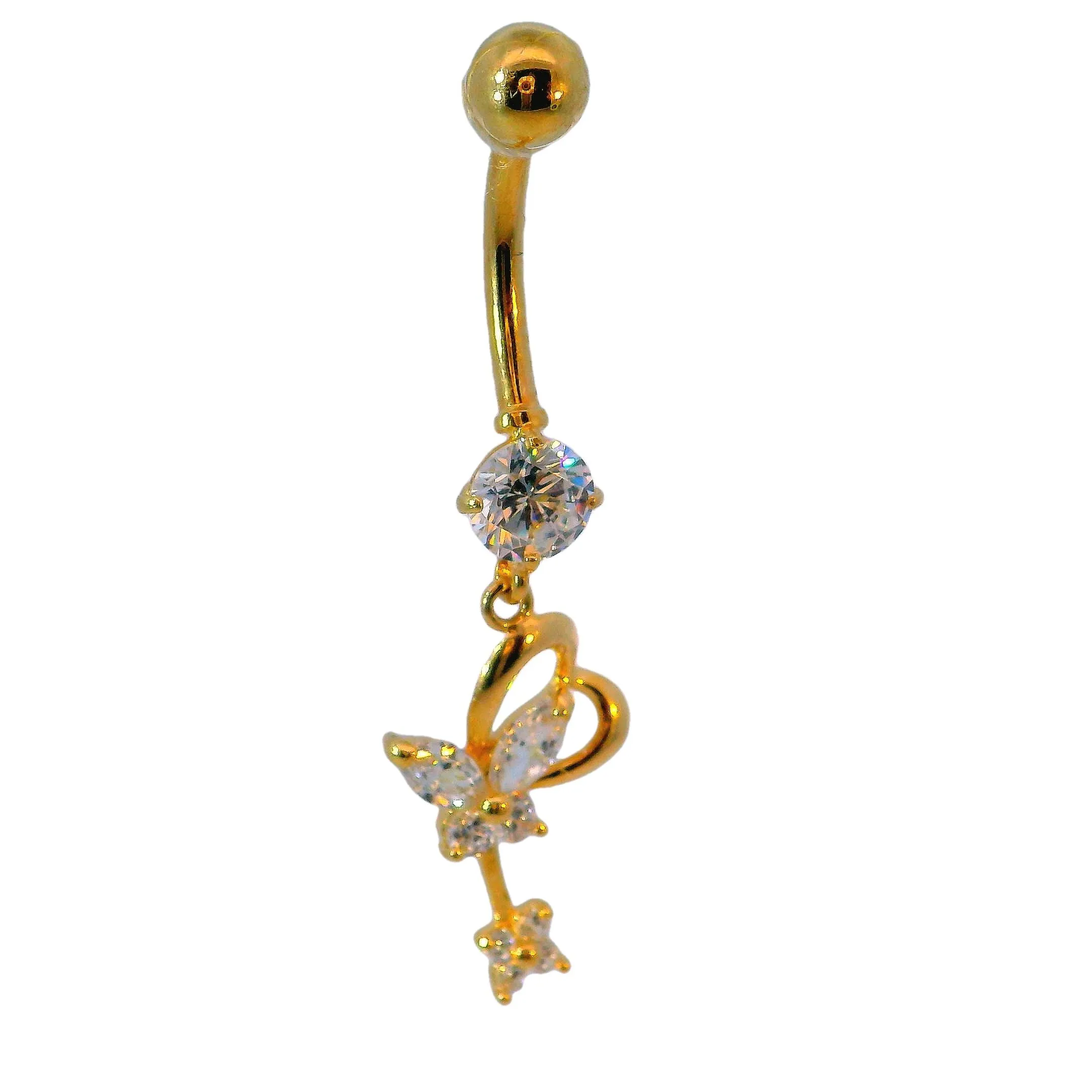 14K Yellow Gold Belly Button