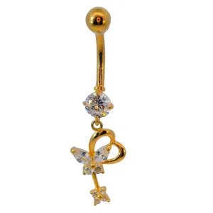 14K Yellow Gold Belly Button