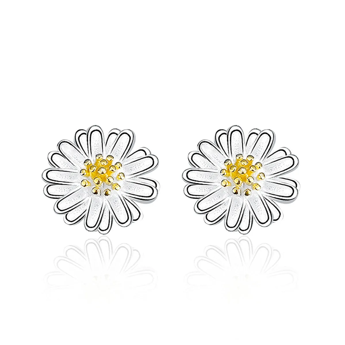 18K Gold-Plated & Sterling Silver Flower Stud Earrings