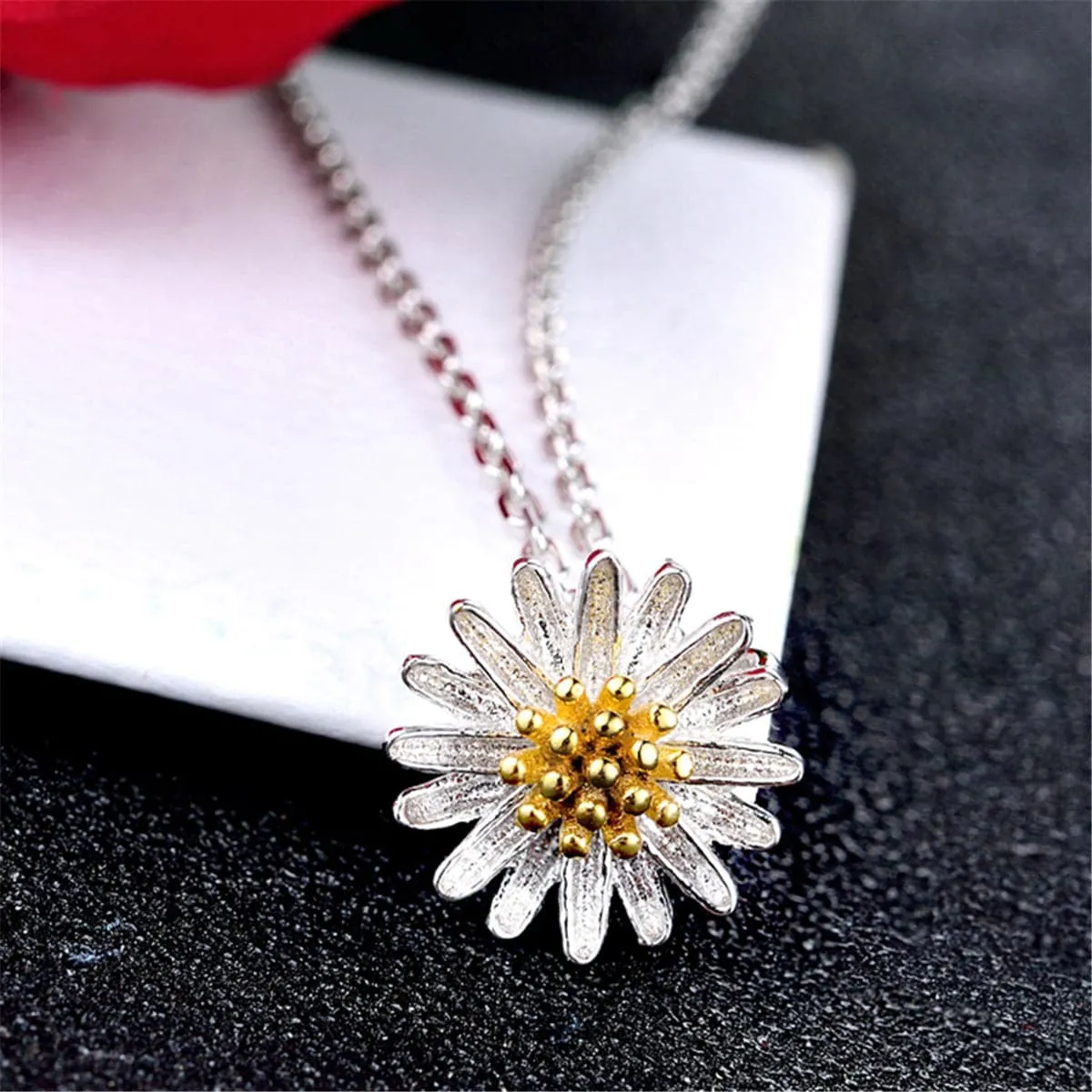 18K Gold-Plated & Sterling Silver Mum Pendant Necklace