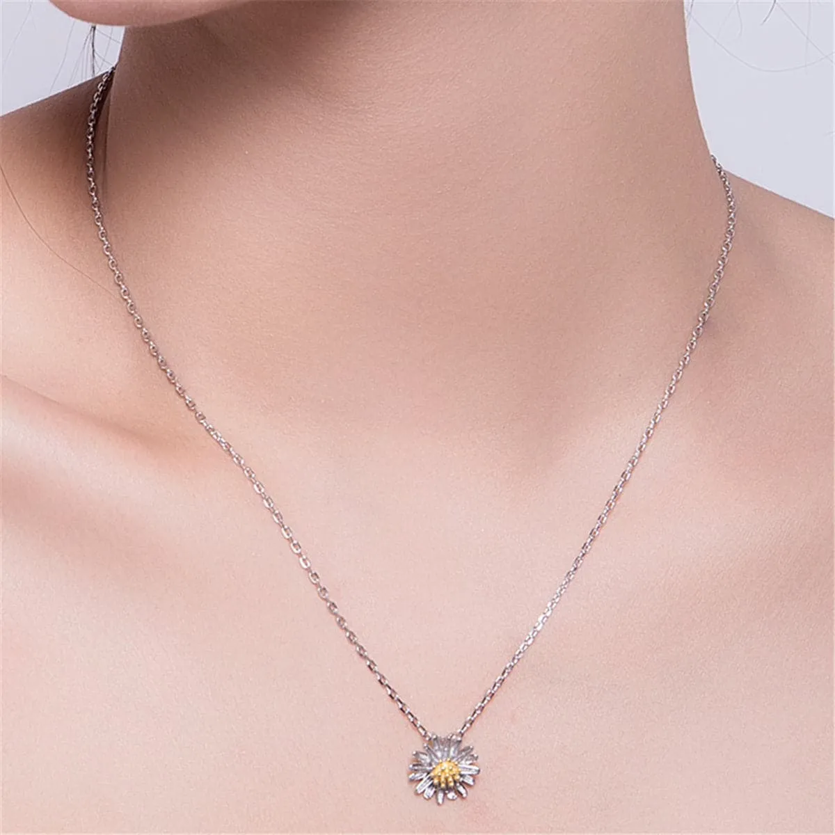 18K Gold-Plated & Sterling Silver Mum Pendant Necklace