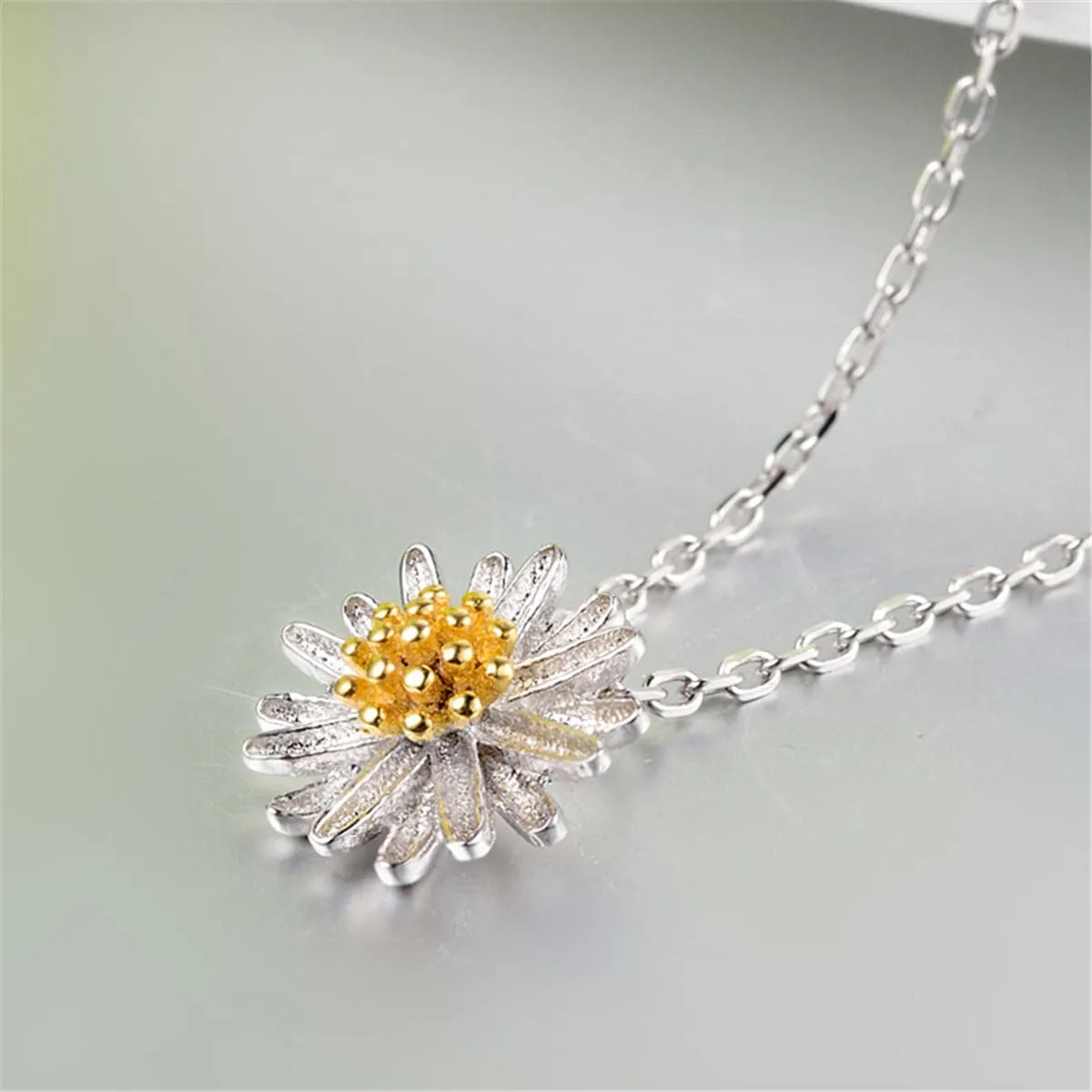 18K Gold-Plated & Sterling Silver Mum Pendant Necklace