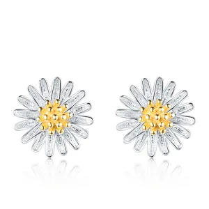 18K Gold-Plated & Sterling Silver Mum Stud Earring