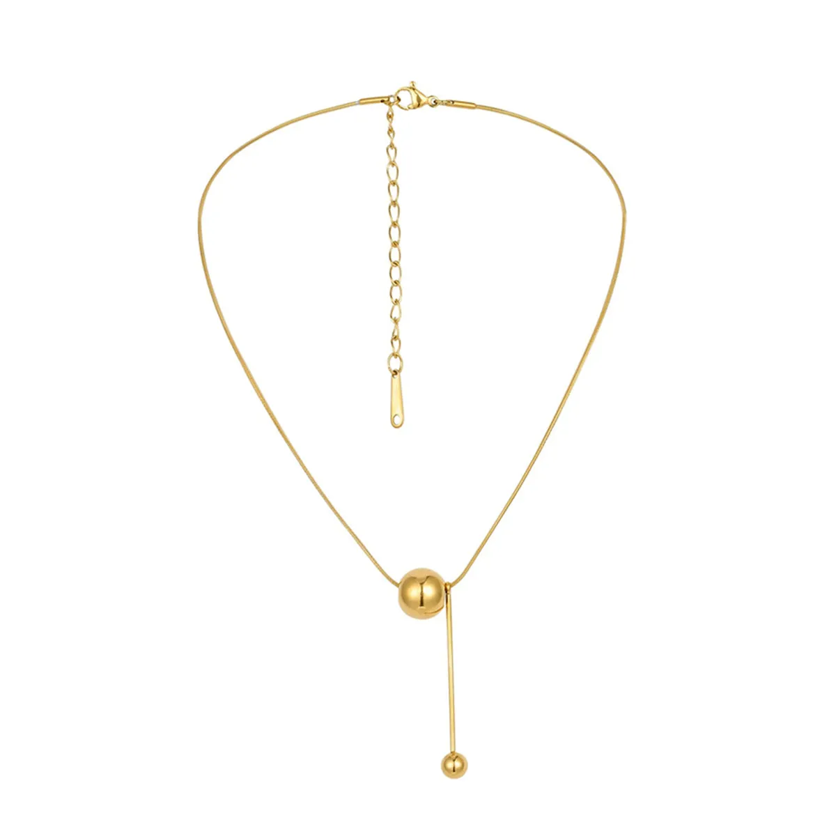 18K Gold-Plated Ball Drop Pendant Necklace