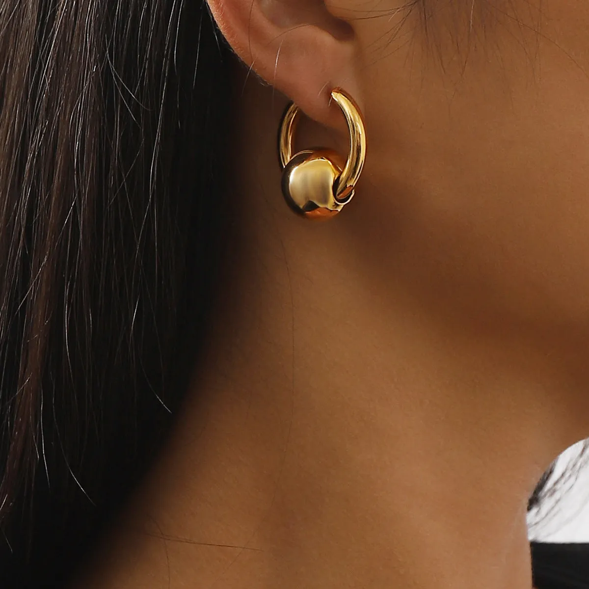 18K Gold-Plated Ball Huggie Earrings