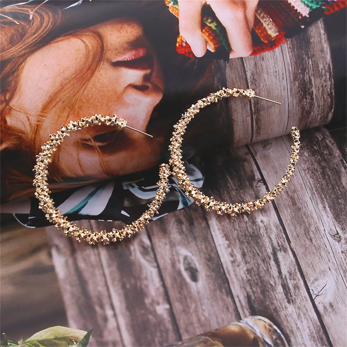 18K Gold-Plated Barbed Hoop Earrings