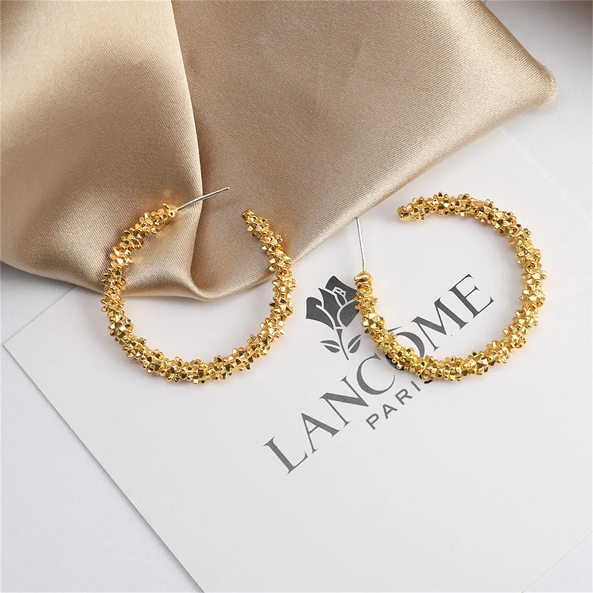 18K Gold-Plated Barbed Hoop Earrings