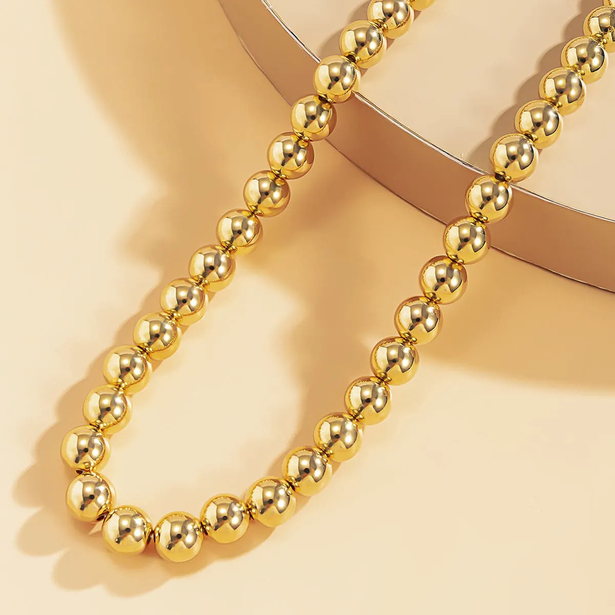 18K Gold-Plated Bead Chain Necklace