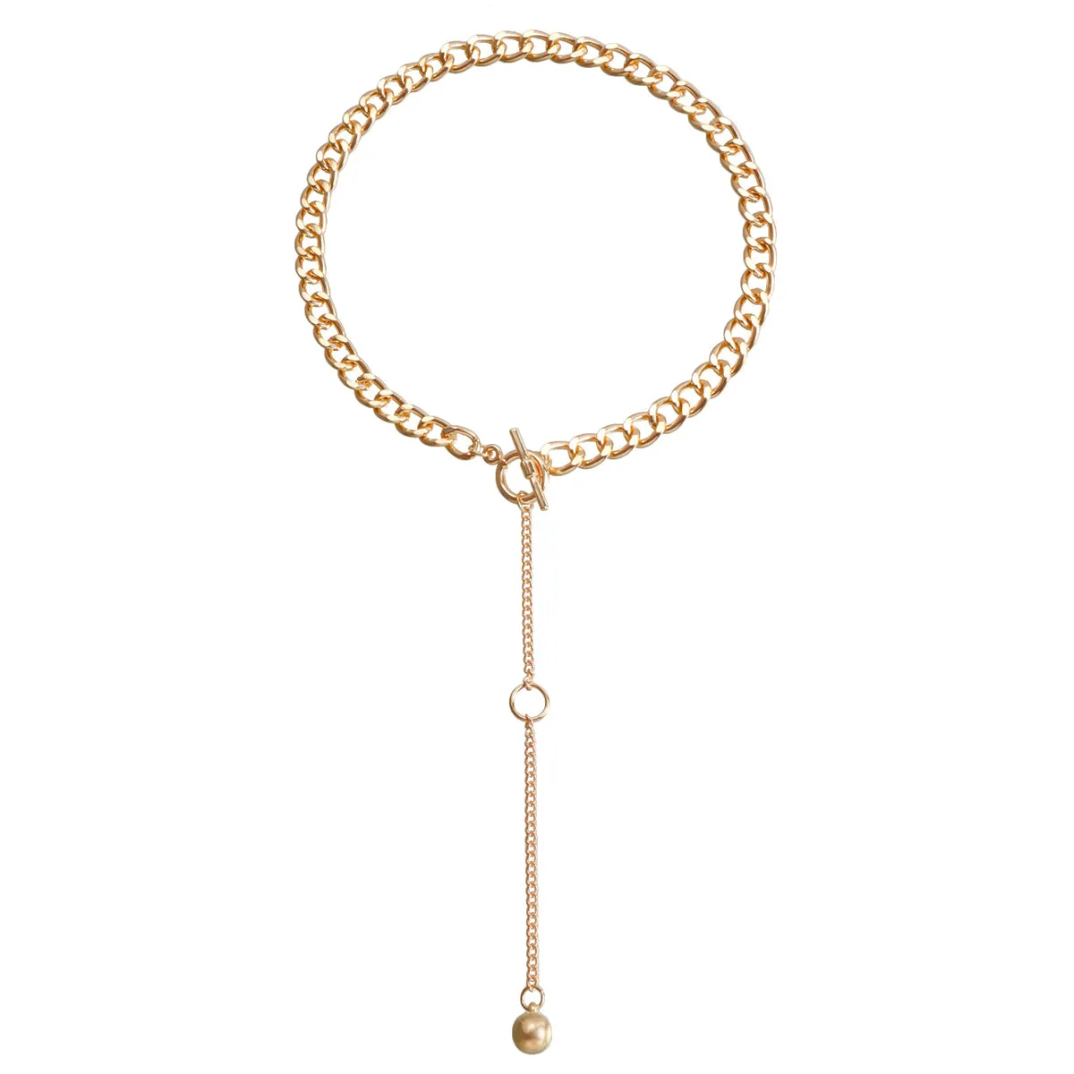 18K Gold-Plated Bead Drop Necklace