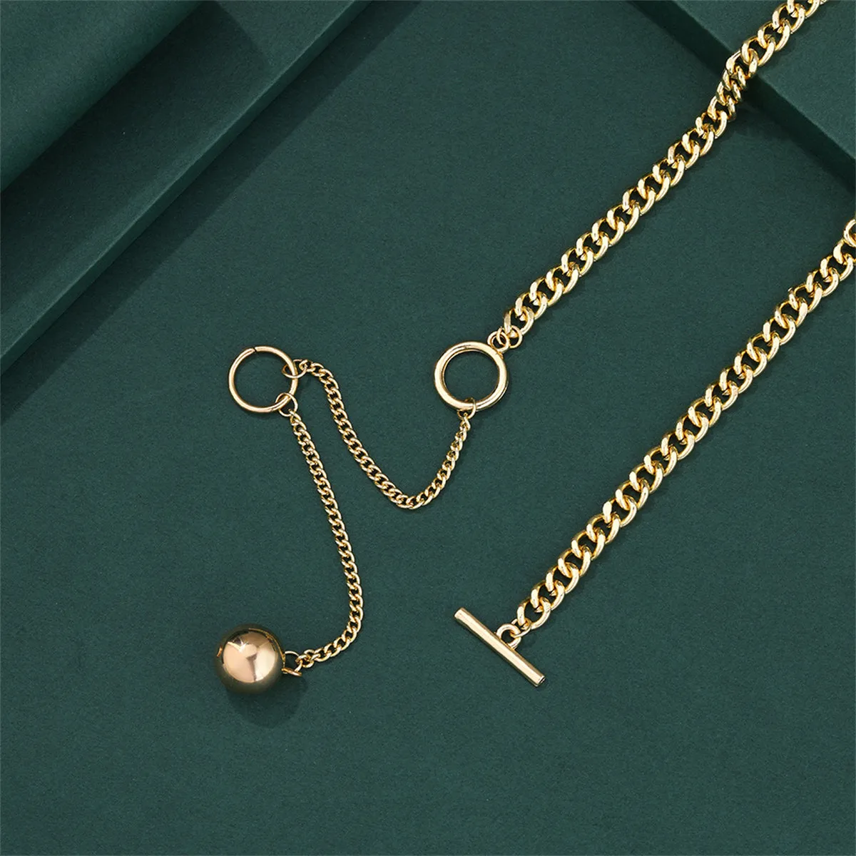 18K Gold-Plated Bead Drop Necklace