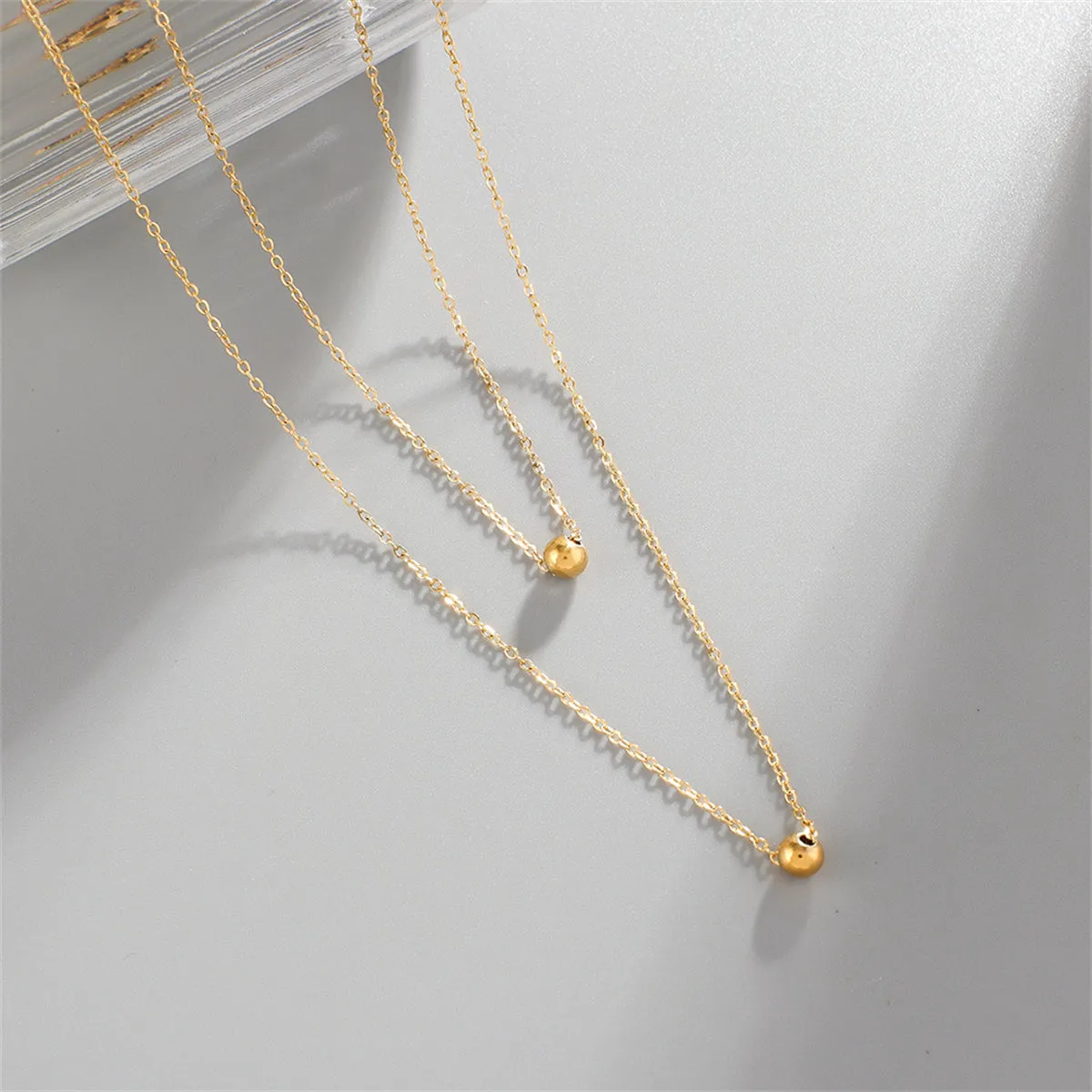 18K Gold-Plated Bead Layered Necklace