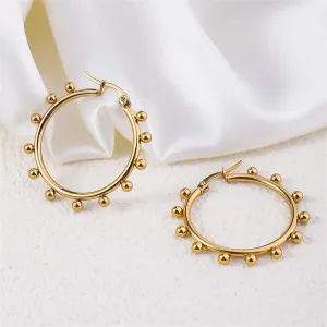 18K Gold-Plated Beaded Hoop Earrings