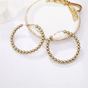18K Gold-Plated Beaded Hoop Earrings