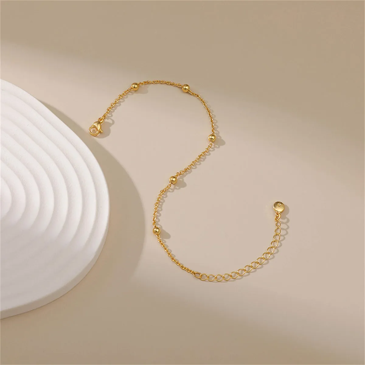 18K Gold-Plated Beaded Station Bracelet