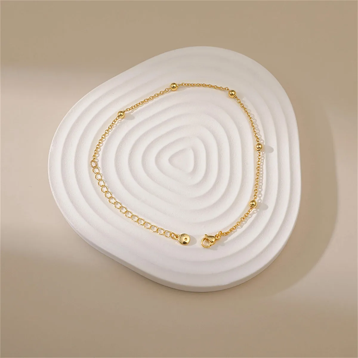 18K Gold-Plated Beaded Station Bracelet