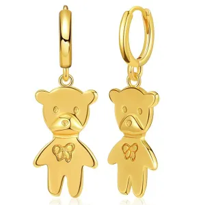 18K Gold-Plated Bear Huggie Earrings
