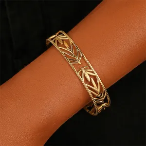 18K Gold-Plated Botanical Cuff