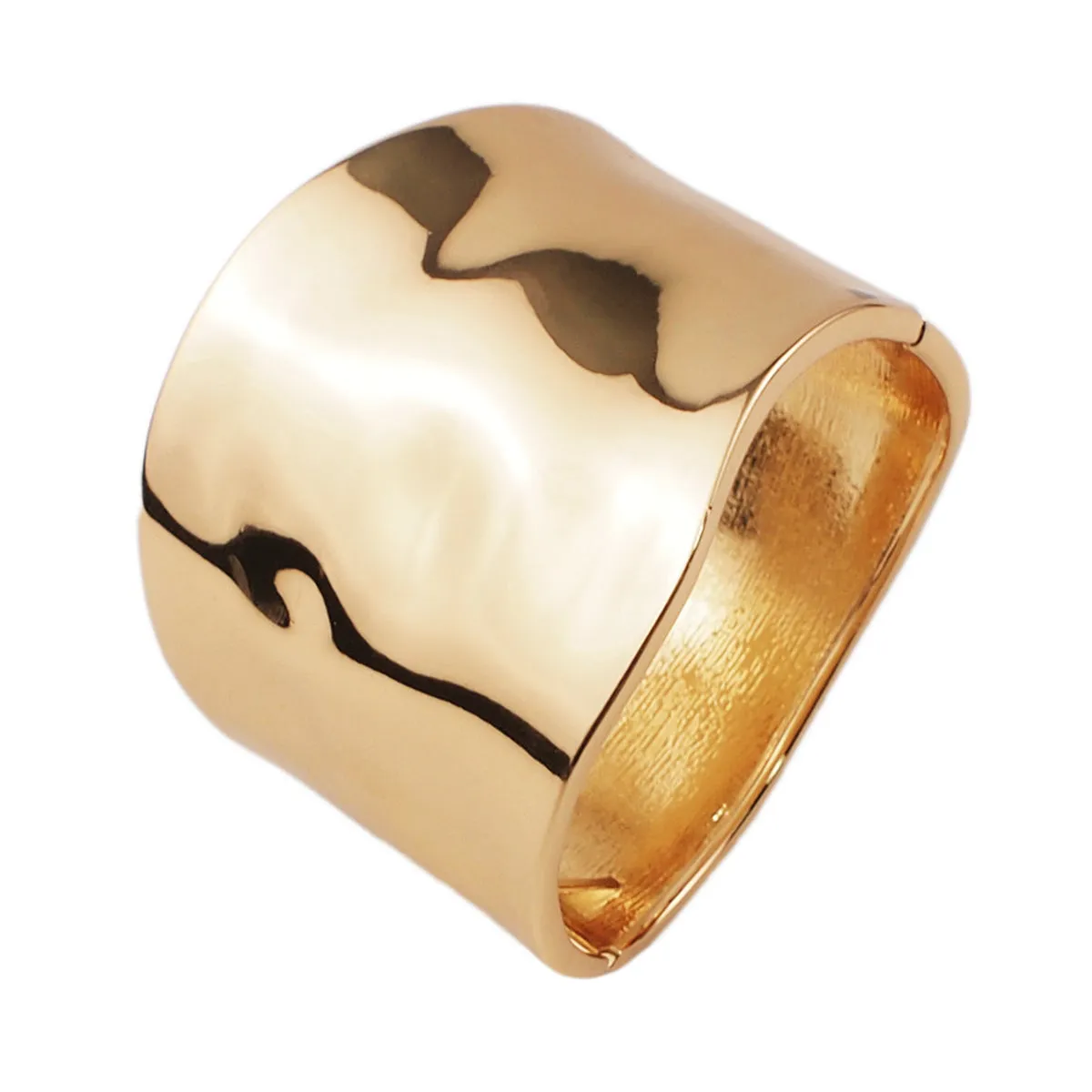 18K Gold-Plated Bright Curved Surface Bangle