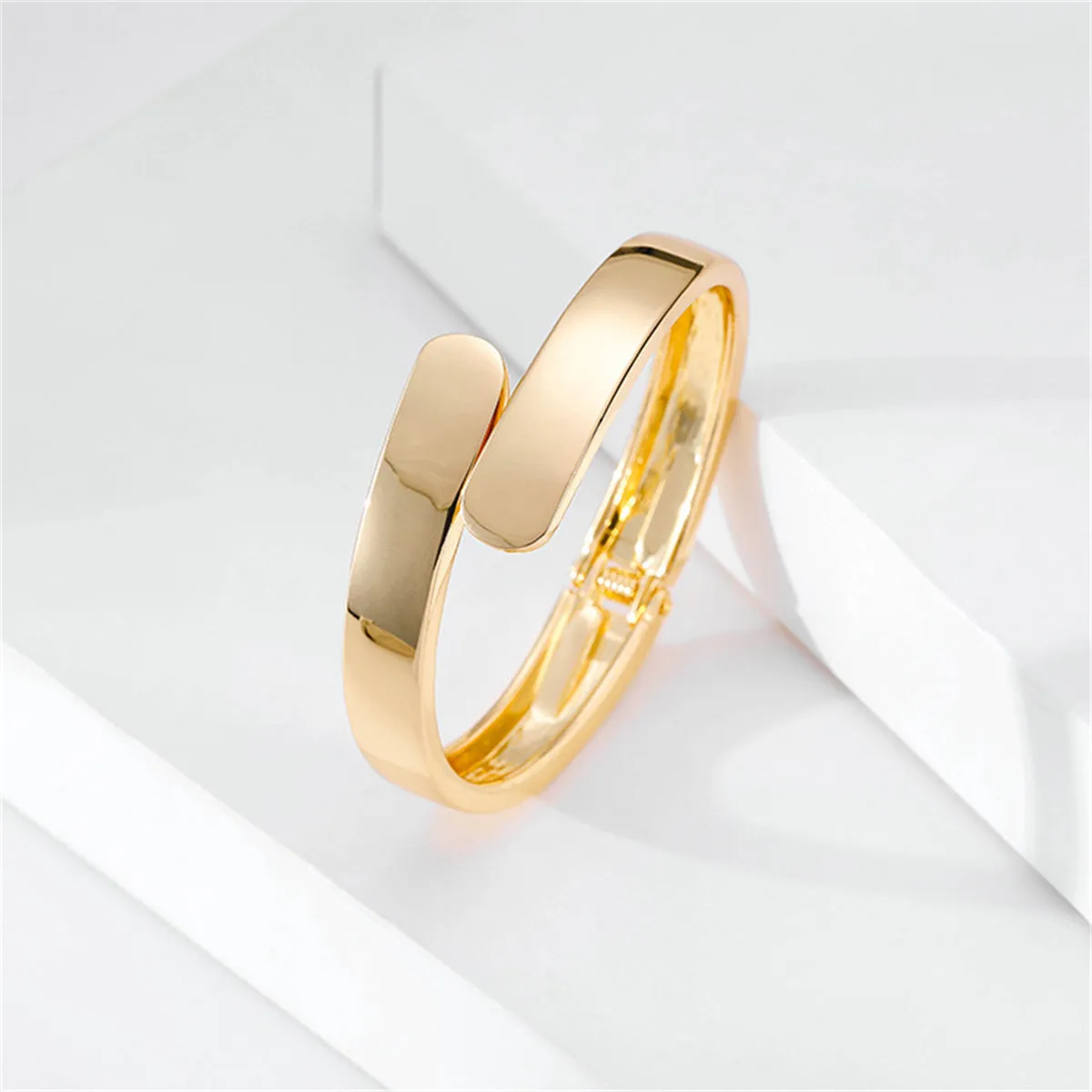 18K Gold-Plated Bypass Hinge Bangle