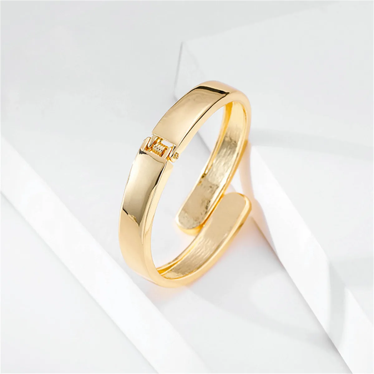 18K Gold-Plated Bypass Hinge Bangle