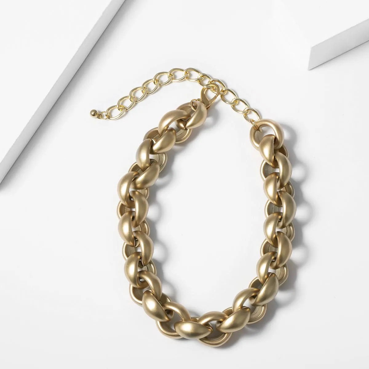 18K Gold-Plated Cable Chain Choker Necklace