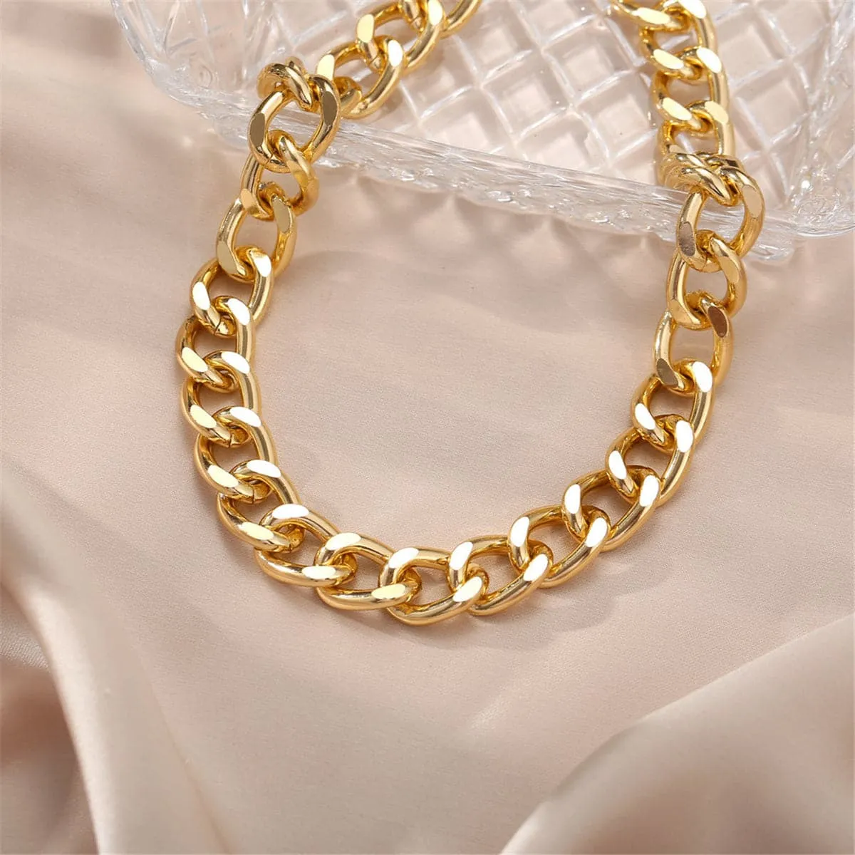 18K Gold-Plated Chunky Curb Chain Necklace