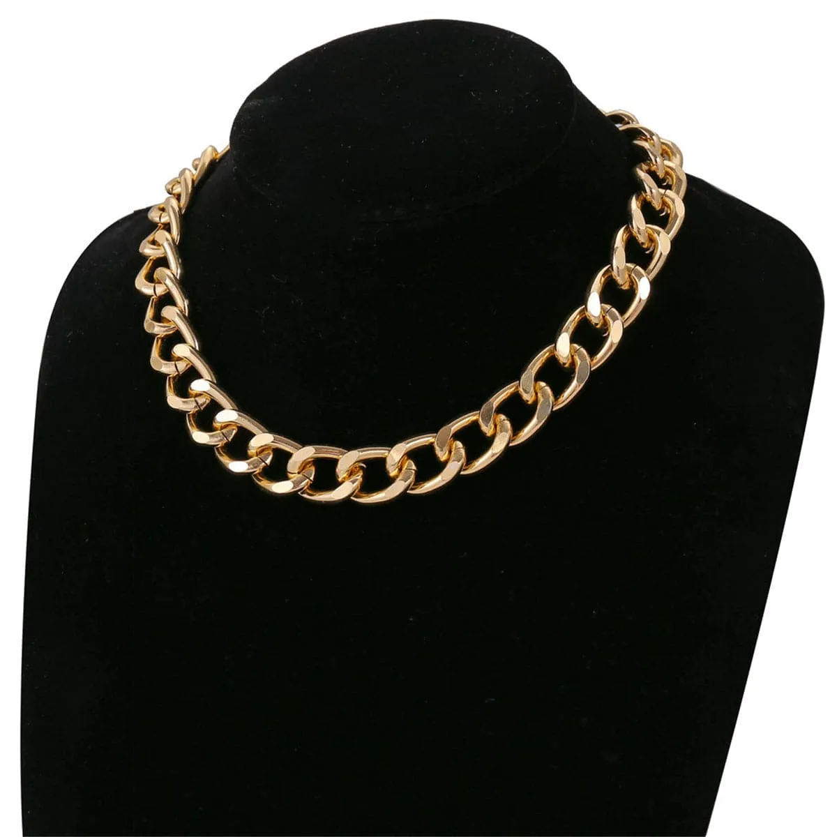 18K Gold-Plated Chunky Curb Chain Necklace