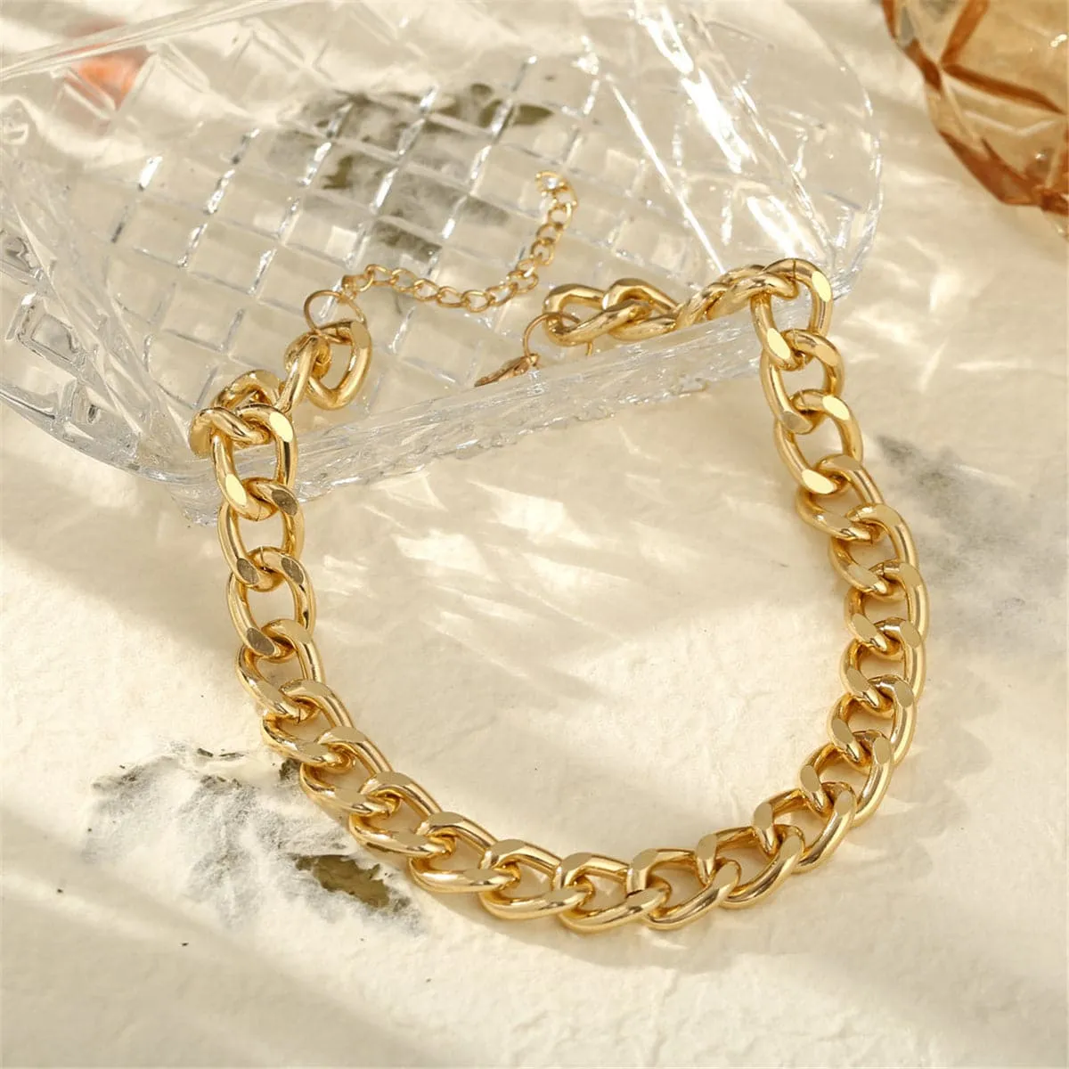 18K Gold-Plated Chunky Curb Chain Necklace
