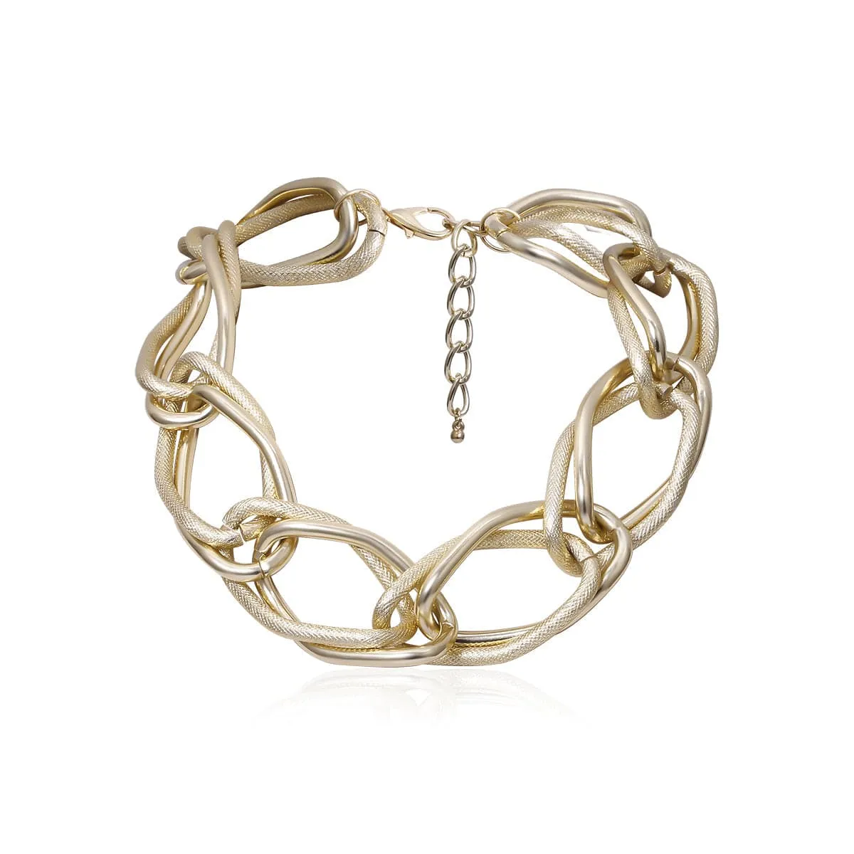 18K Gold-Plated Chunky Double Wavy Cable Chain Necklace