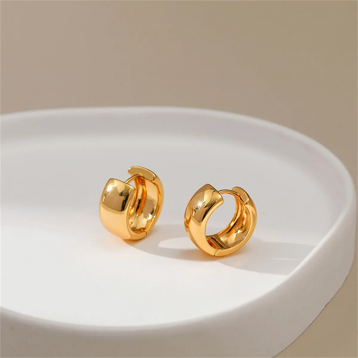 18K Gold-Plated Circle Huggie Earring