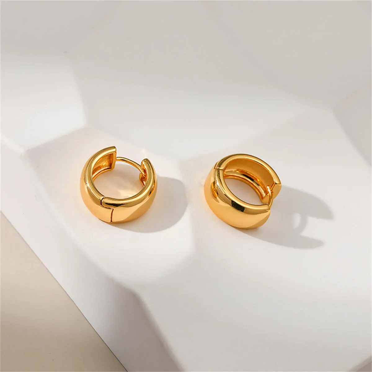 18K Gold-Plated Circle Huggie Earring