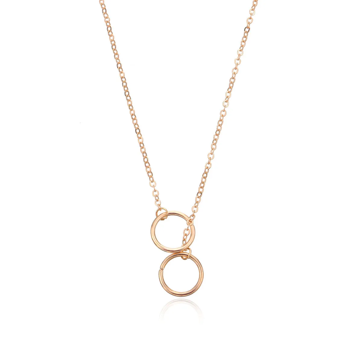 18K Gold-Plated Circle Lariat Necklace