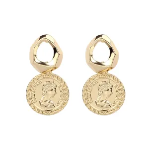 18K Gold-Plated Coin Repoussé Drop Earrings