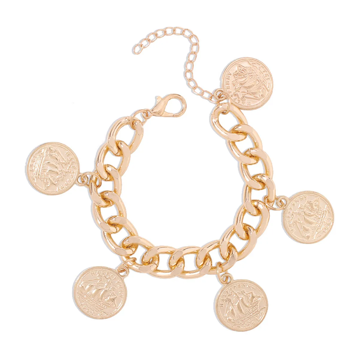 18K Gold-Plated Coin Station Bracelet