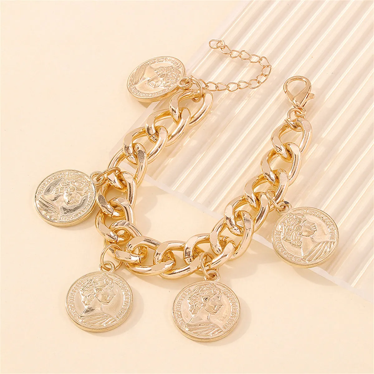 18K Gold-Plated Coin Station Bracelet