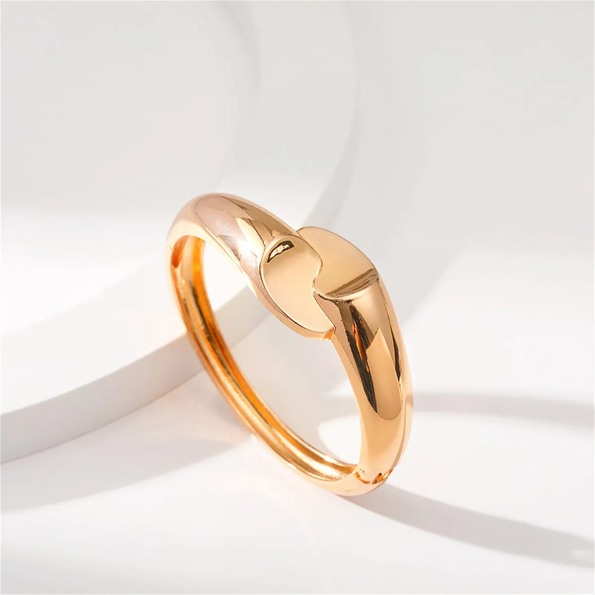 18K Gold-Plated Comma Hinge Bypass Bangle