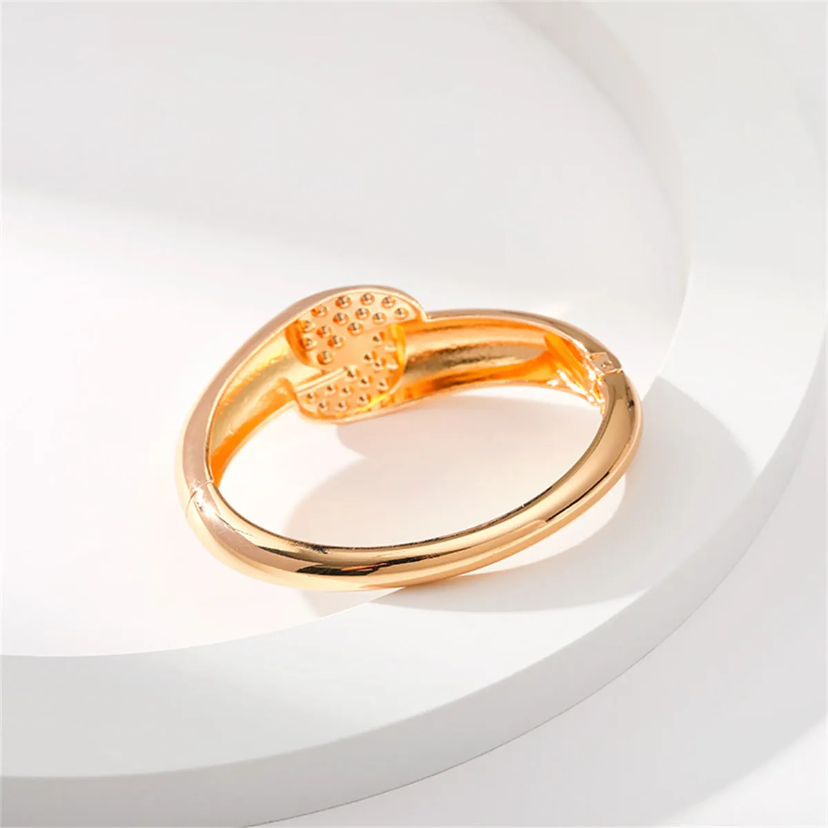 18K Gold-Plated Comma Hinge Bypass Bangle